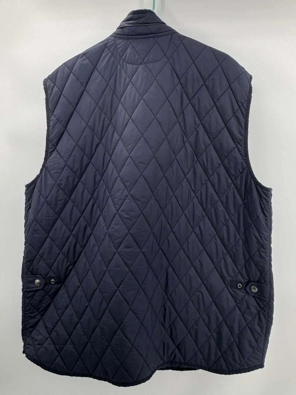 Polo Ralph Lauren Iconic Quilted Vest 2XLT Big Tall Navy Leather Trim